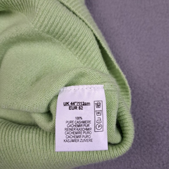 Alan Paine Sweater Vest Men's Large UK 44 Lime Pure Cashmere V Neck England Golf - Picture 5 of 11